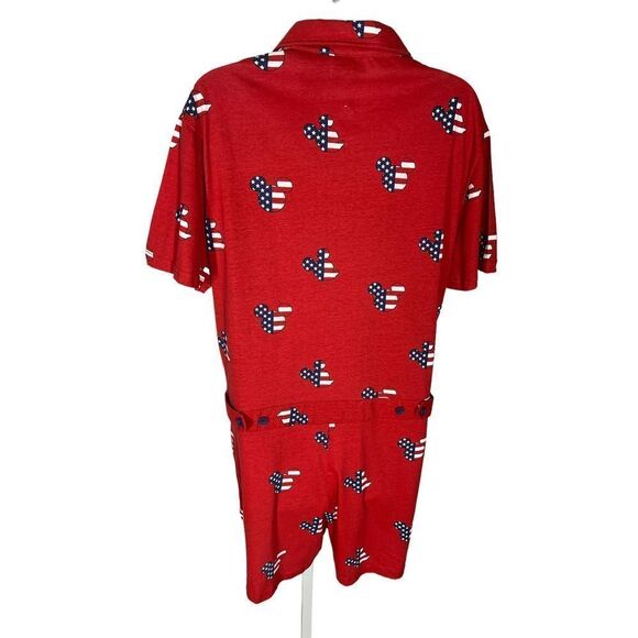 Disney Red Mickey Mouse American Flag Romper Women’s Size Small NWT - Picture 6 of 9
